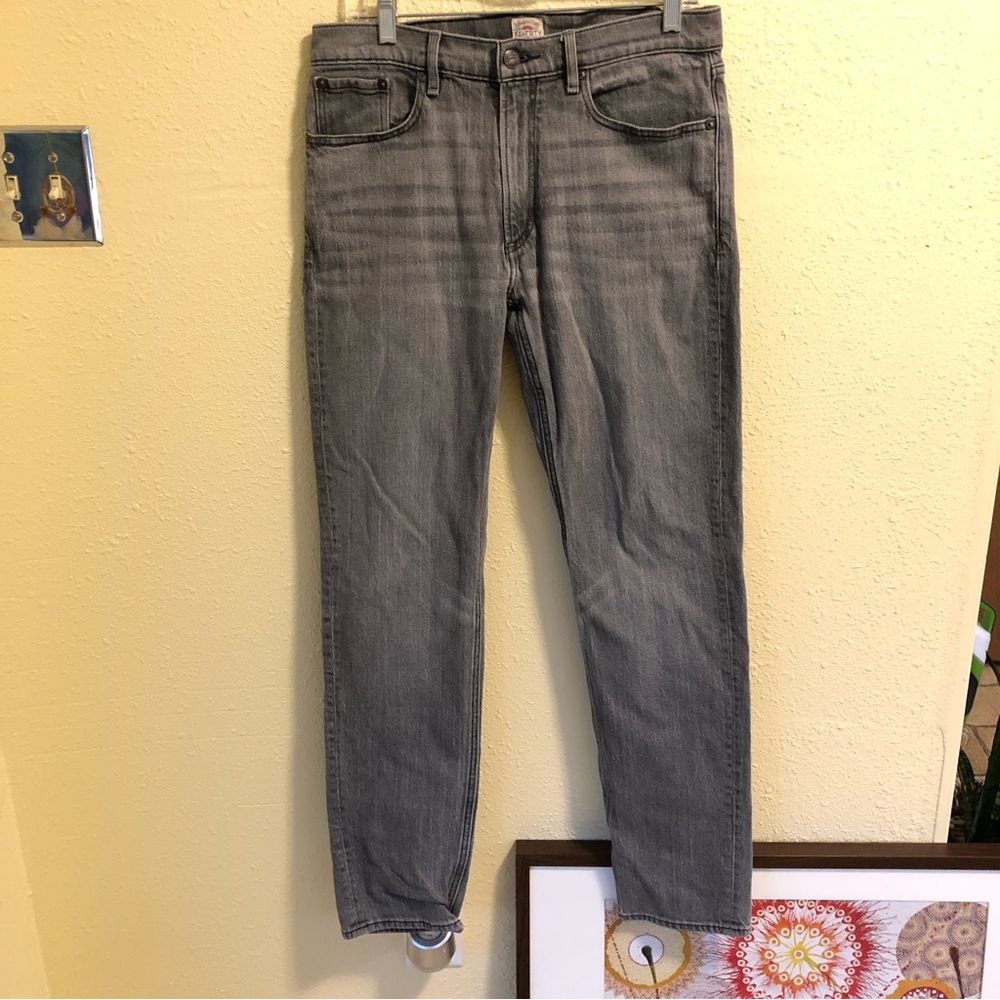 Faherty OCEAN WASHED DENIM SMOKESTACK Slim Straight Jeans 32”